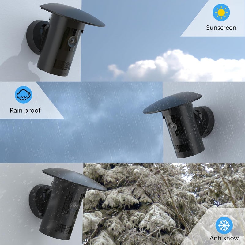 HOLACA Sun Rain Shade Camera Cover for R-ing Outdoor Camera Plus, Camera Shield Protective Case for Resistant UV, Easy to Install(Black) - Image 5
